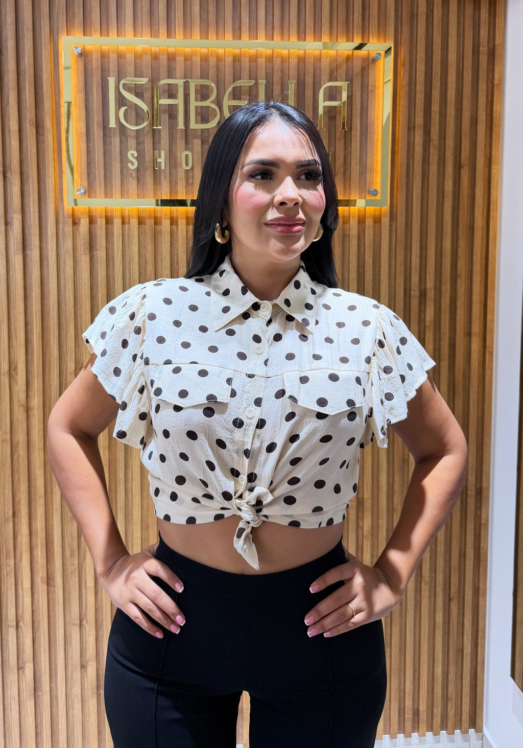 Blusa Polka Dot chocolate