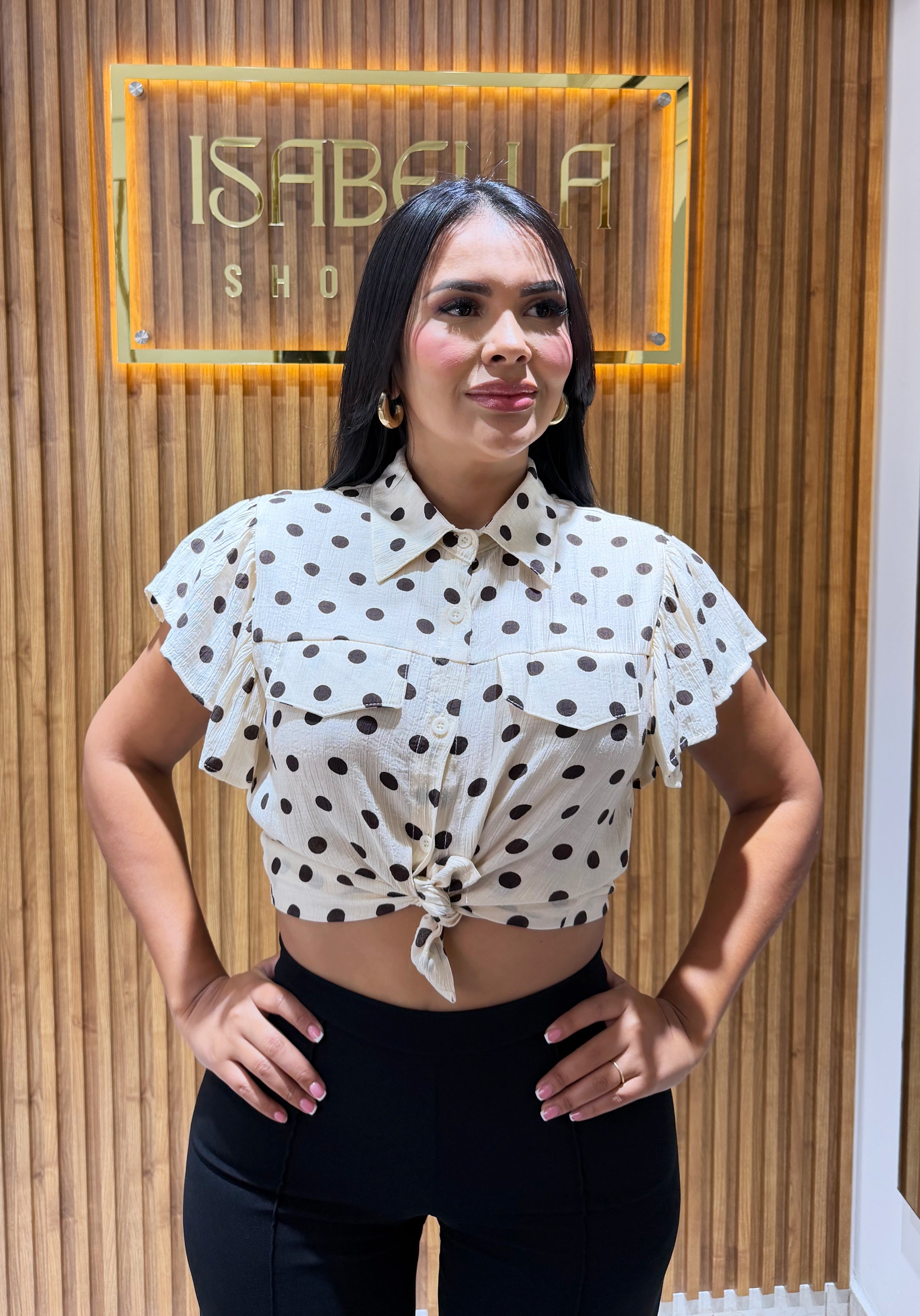 Blusa Polka Dot chocolate