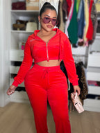 Velvet red set