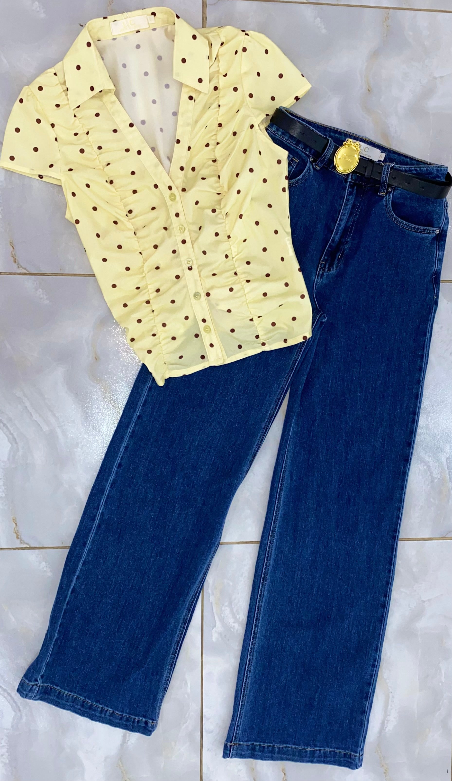 Polkadot blusa amarilla