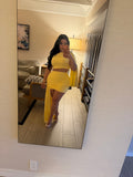 Butter yellow skirt set