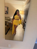 Butter yellow skirt set