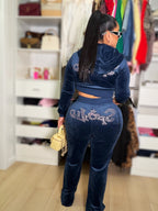 Blue velvet set