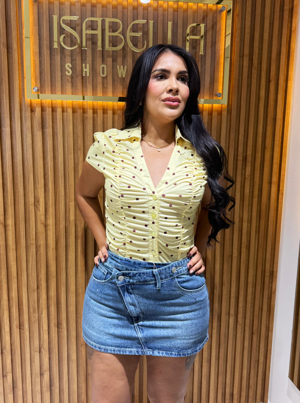 Polkadot blusa amarilla