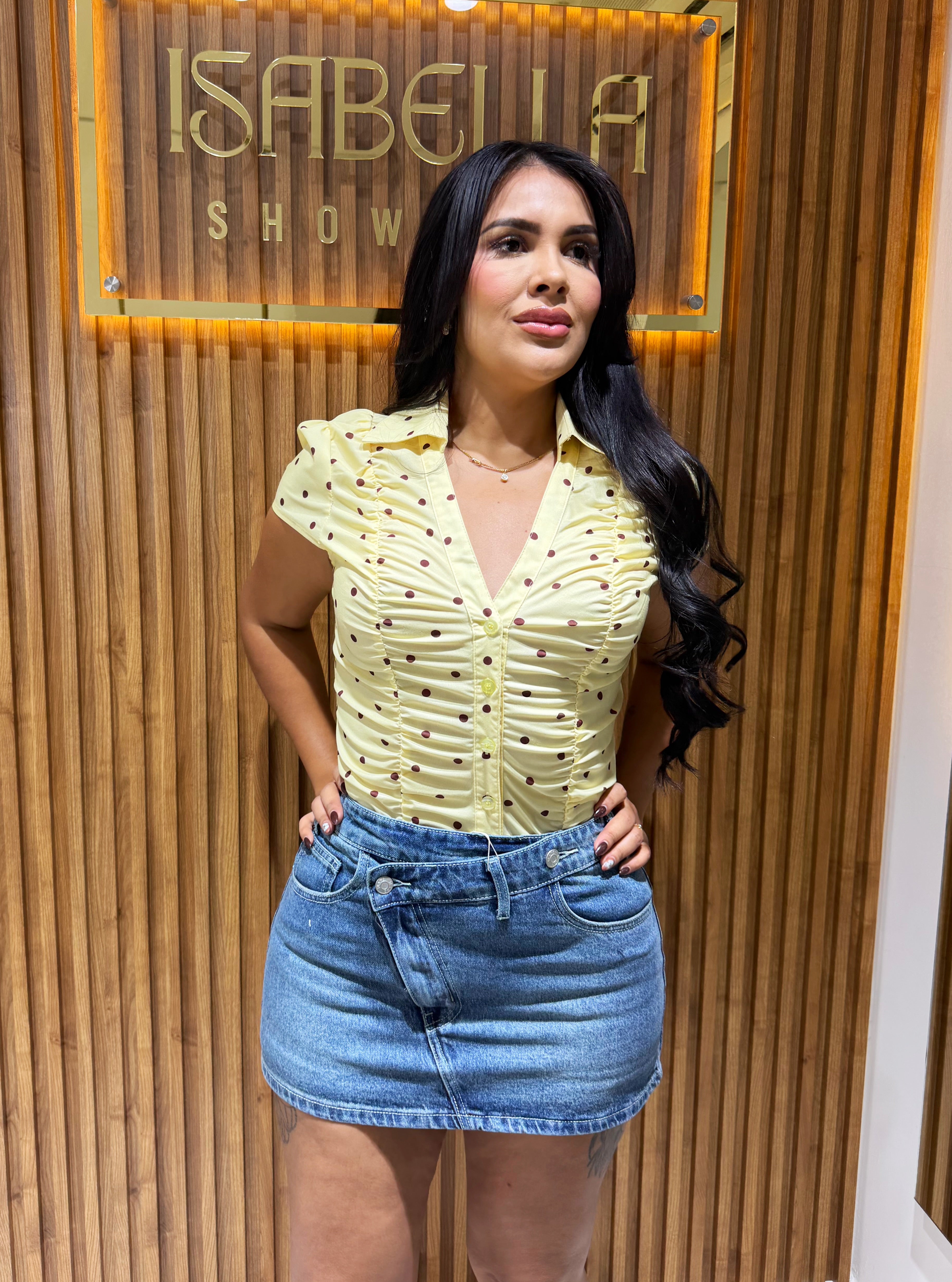 Polkadot blusa amarilla