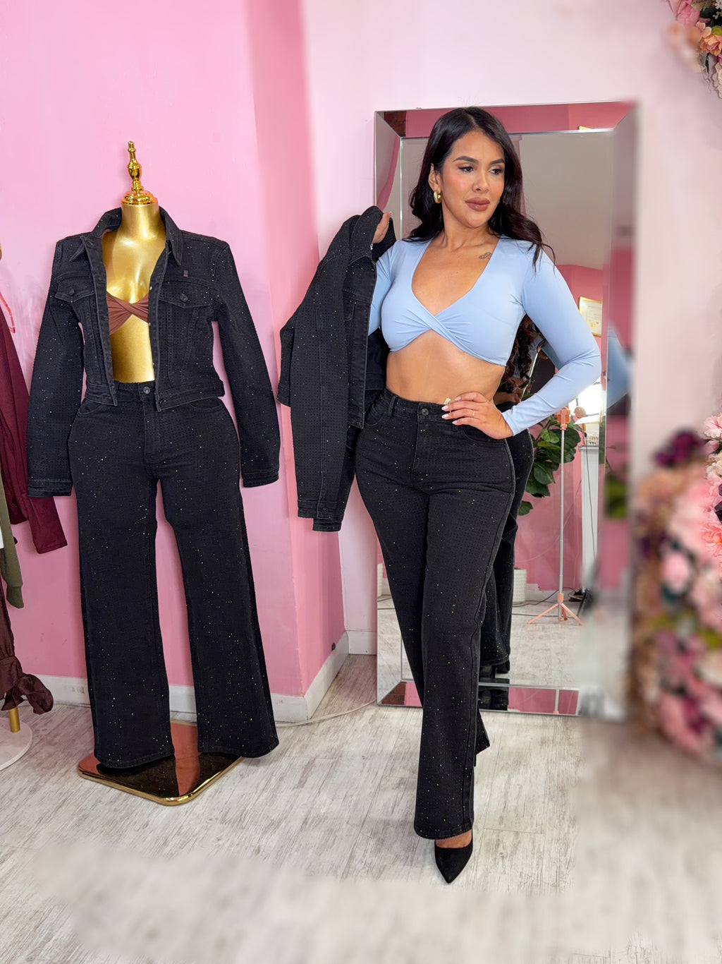 Rhinestone black Set