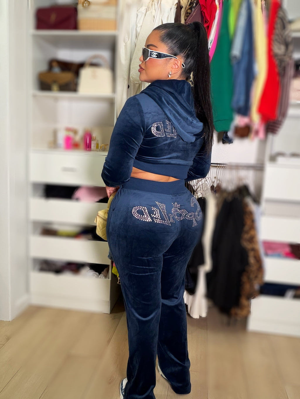 Blue velvet set