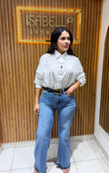 Pantalón jean con cinturón