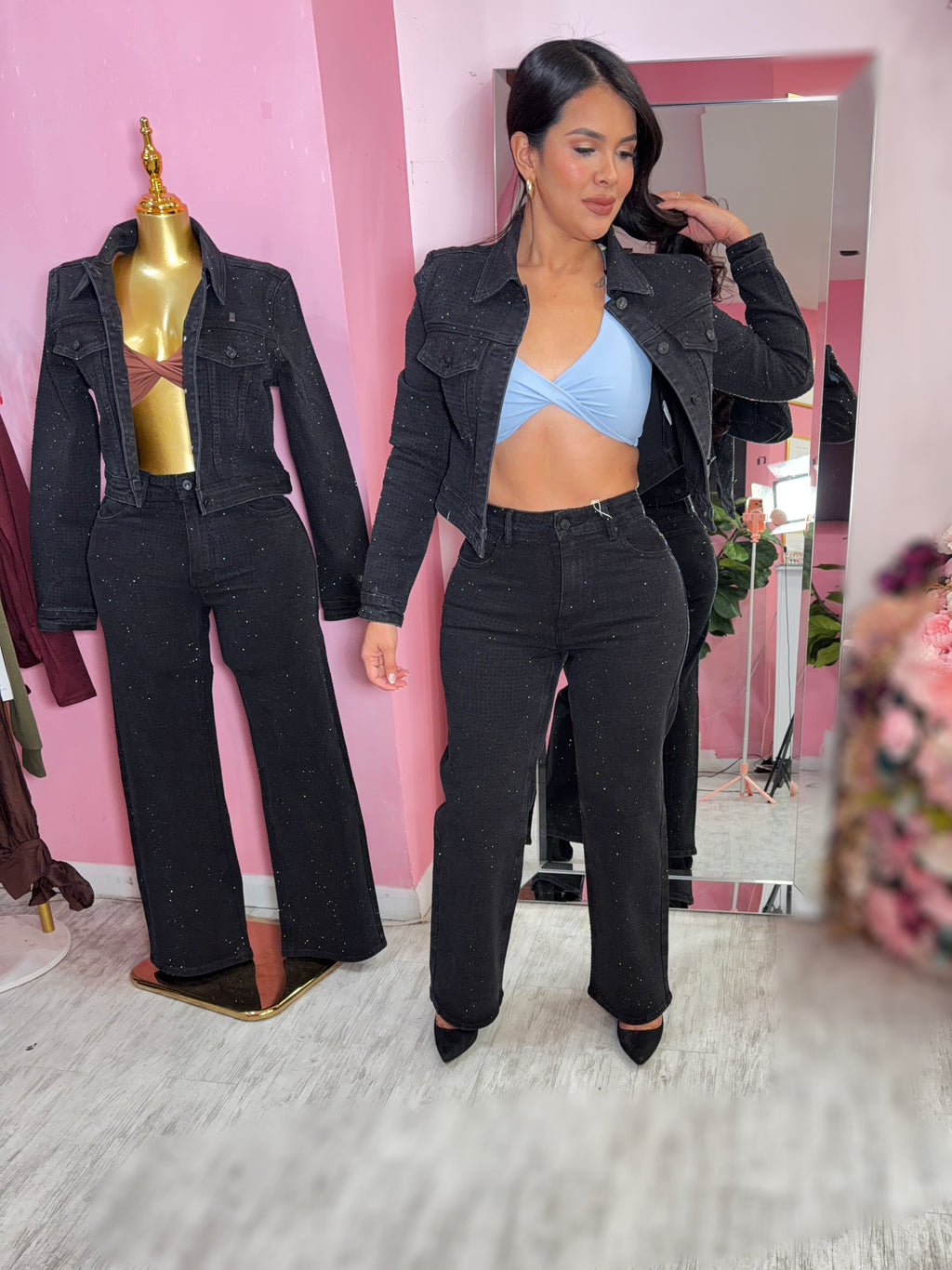 Rhinestone black Set