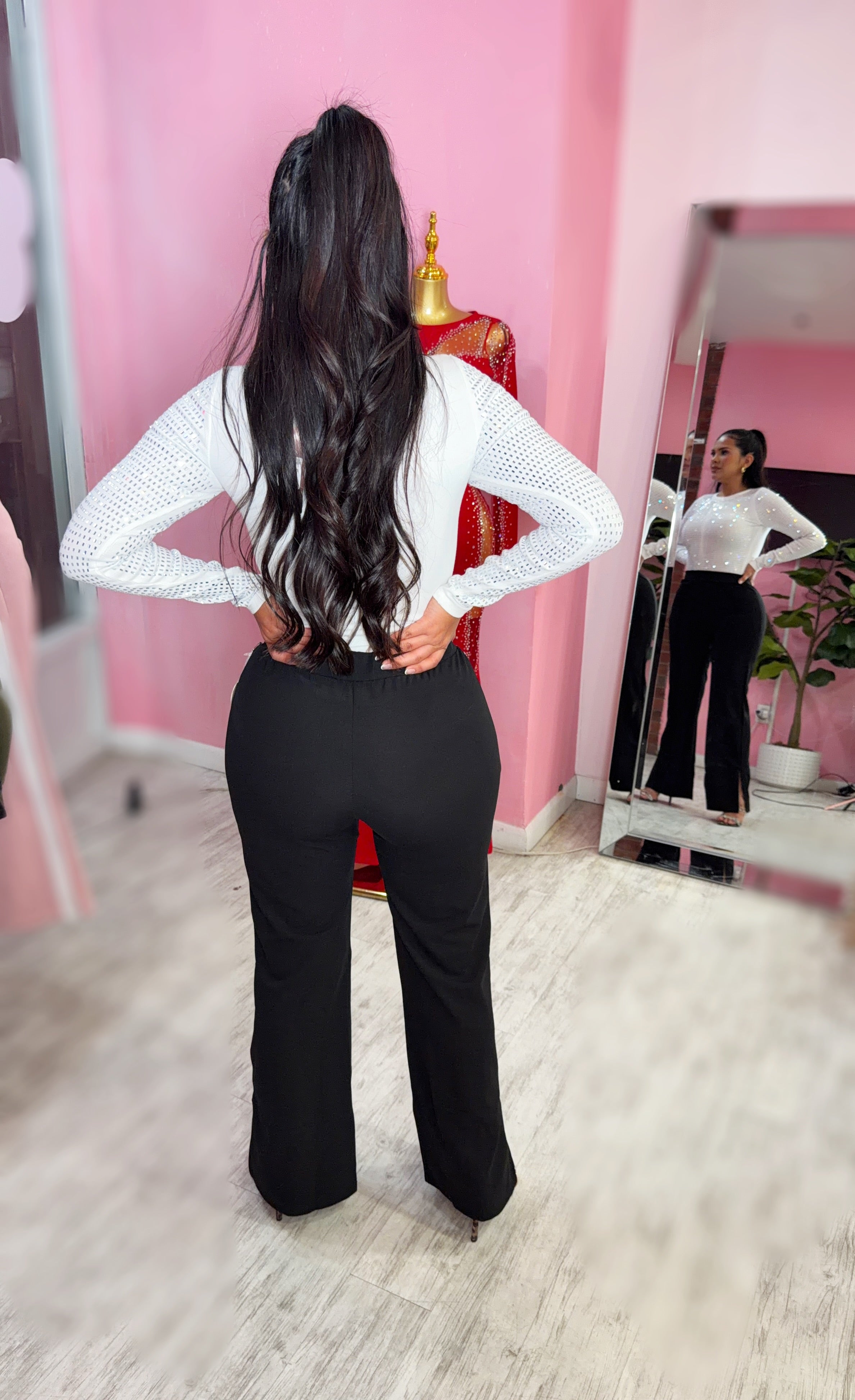 White rhinestone top