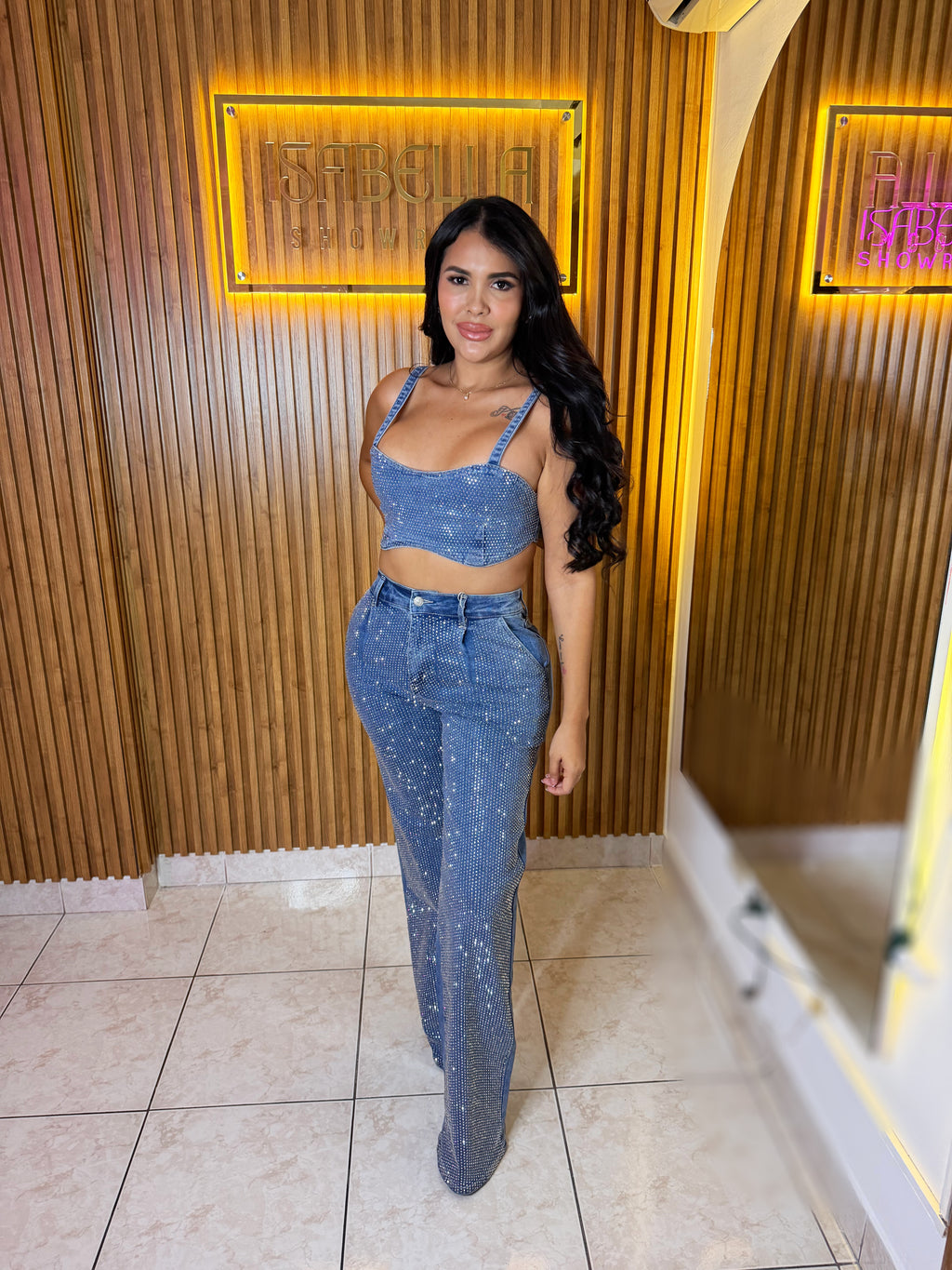 Denim & Rhinestone set