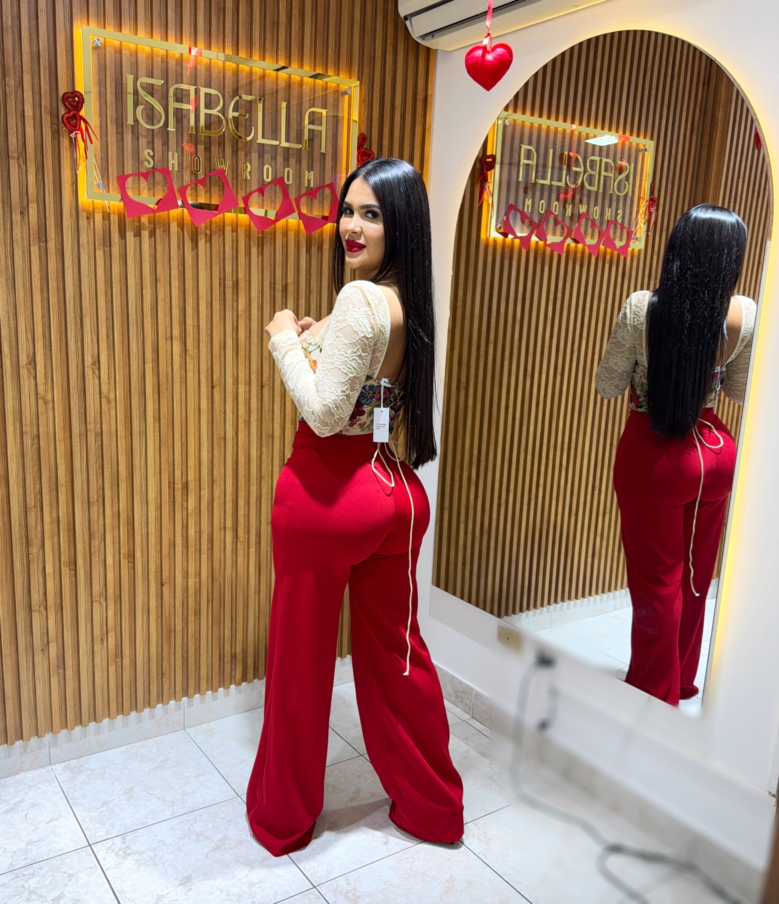 Pantalón de vestir rojo