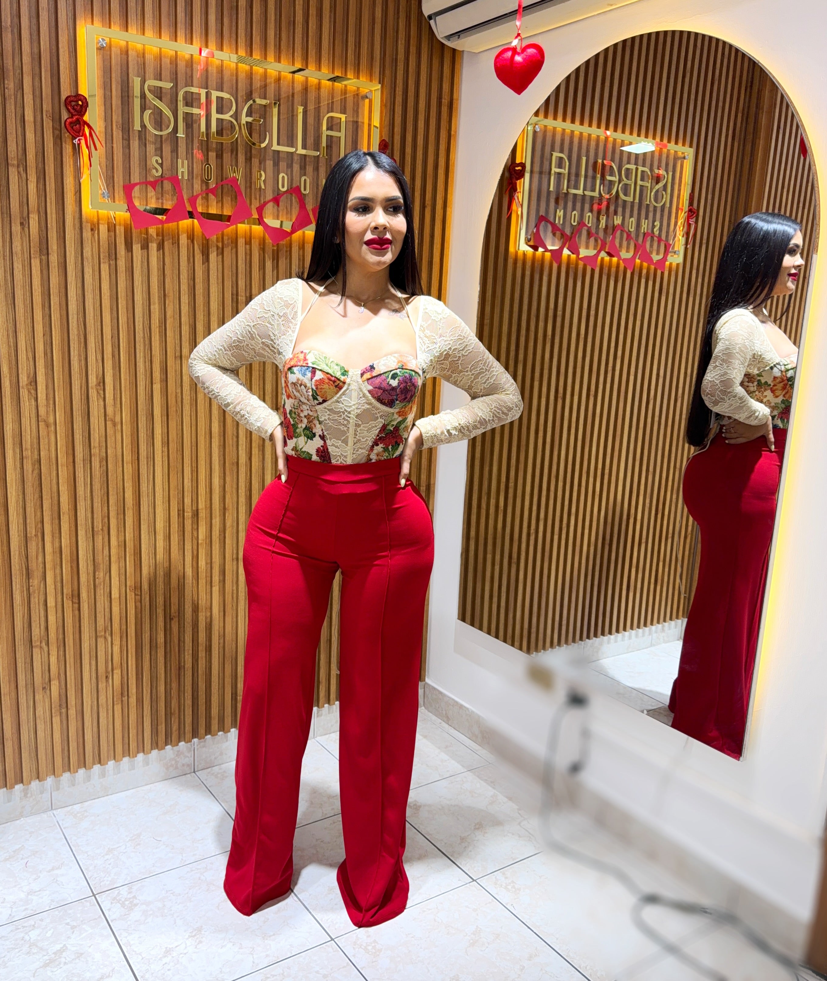 Pantalón de vestir rojo