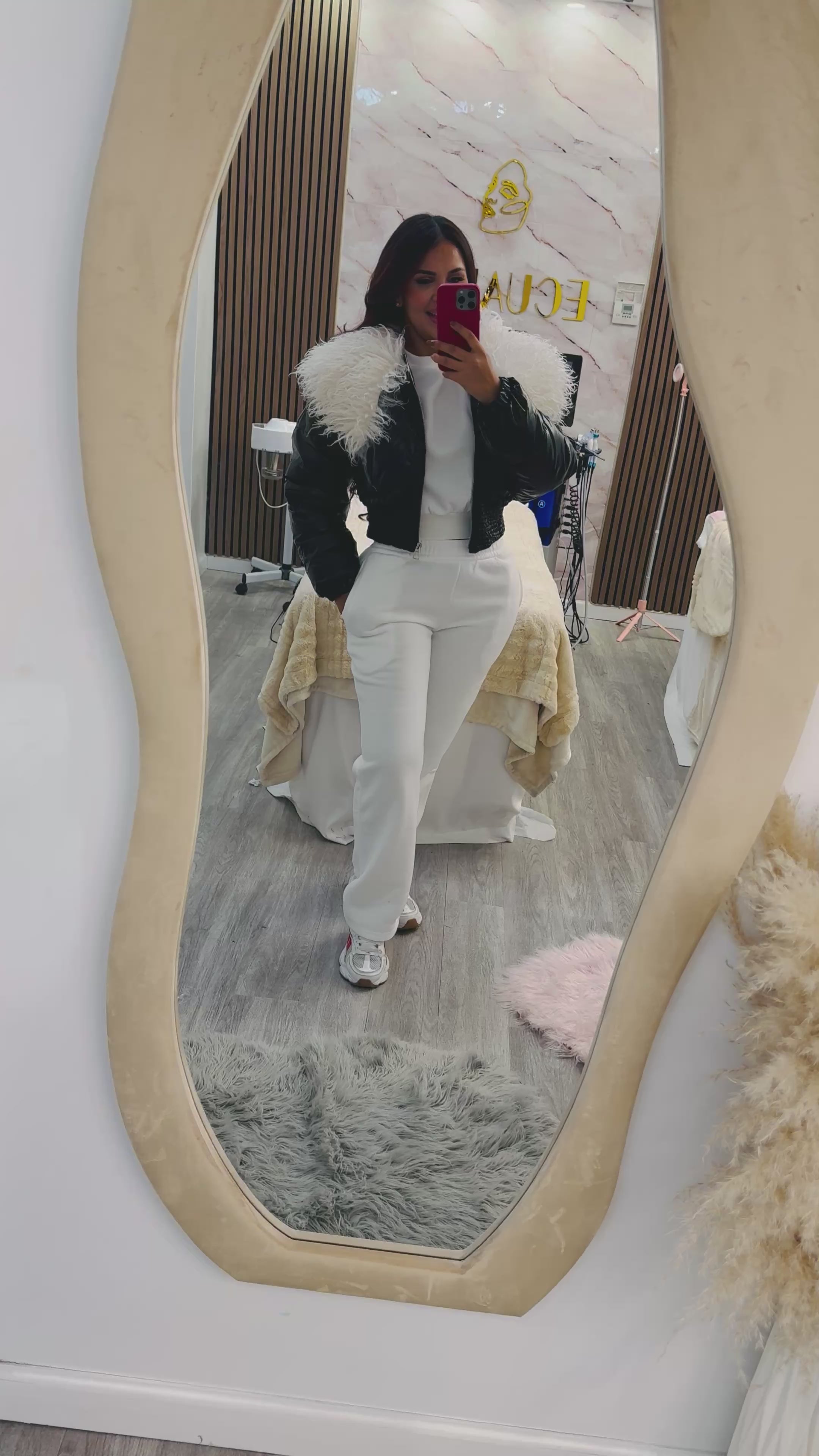 Leather impermeable jacket